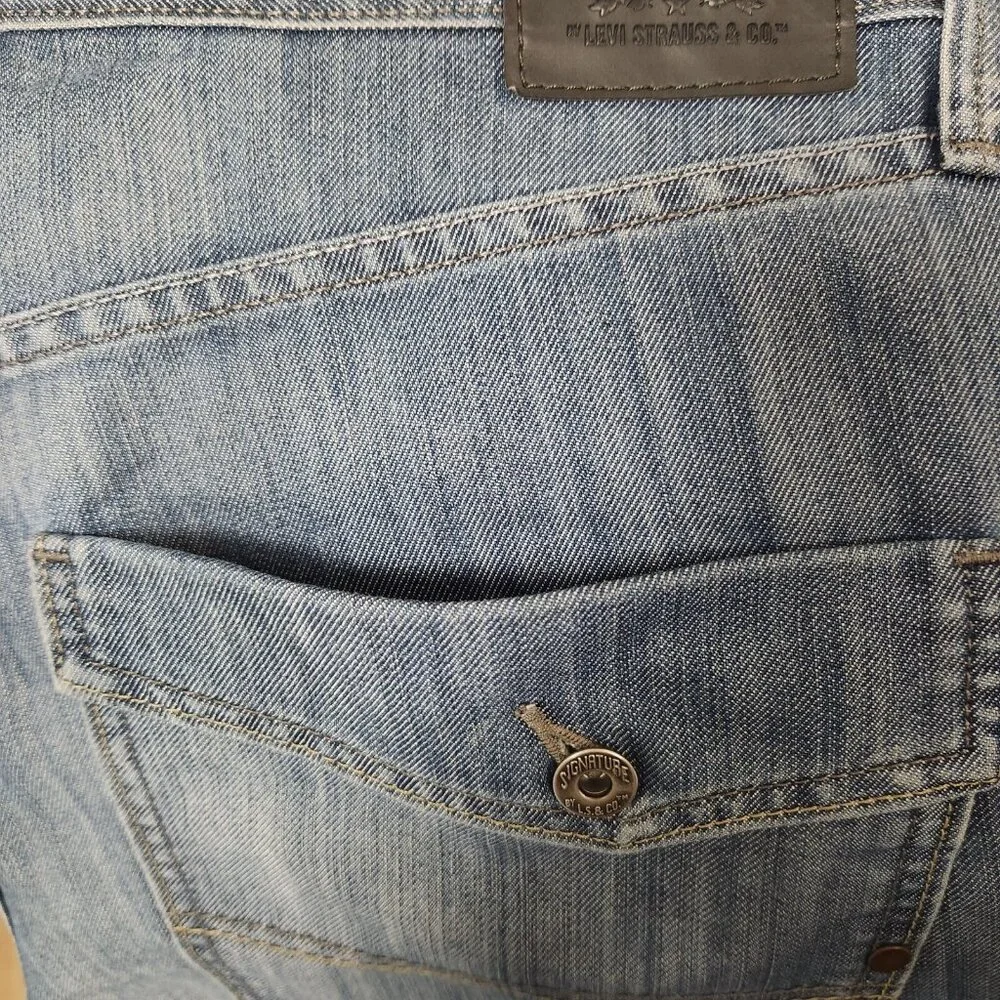 Levi Strauss Signature Authentics Slim Straight Jeans‎ Mens Size 36x32 Blue EUC